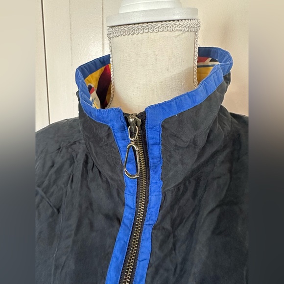 East west Silk Vintage 80s 90s Windbreaker Shell Apres Ski Snowboard Coat Jacket - Picture 3 of 13